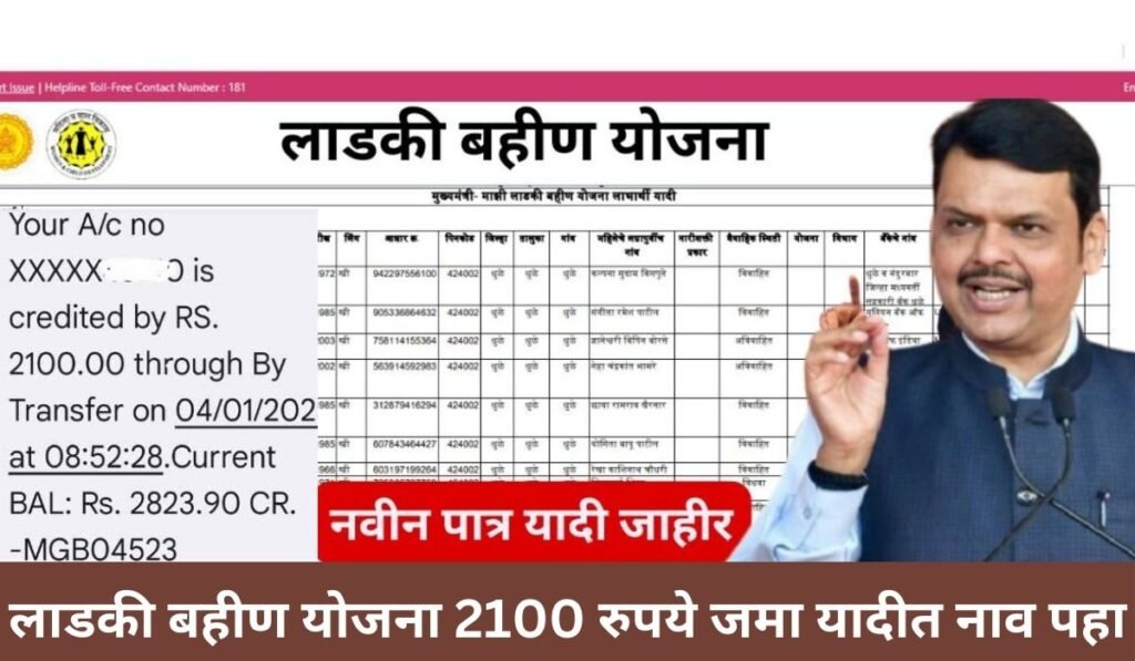 ladki bahin Yojana 2100 list