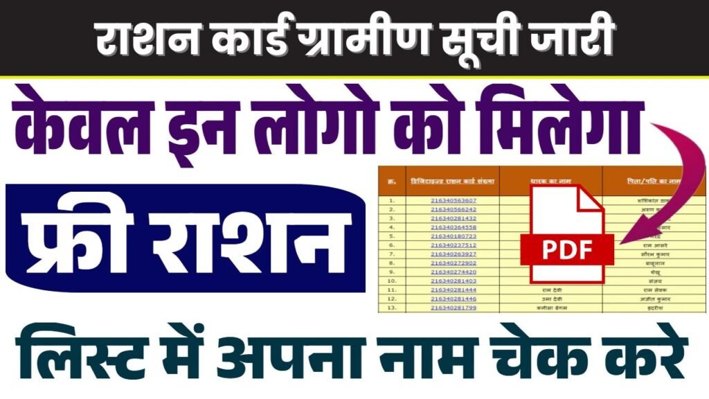 Ration Card Gramin List 2025
